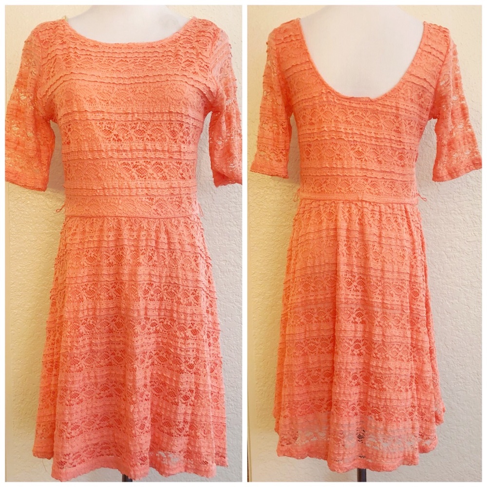 Coral Lace Dress